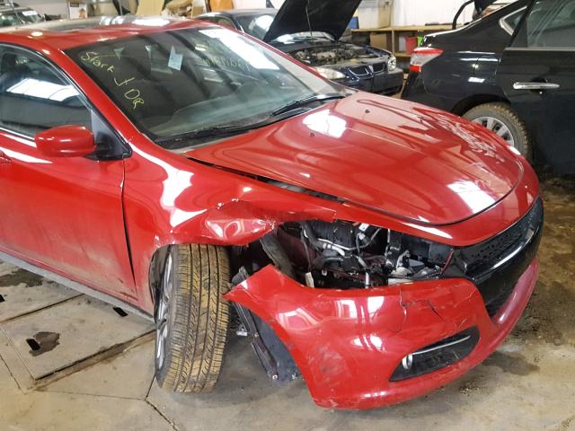 1C3CDFBB8FD252412 - 2015 DODGE DART SXT RED photo 9