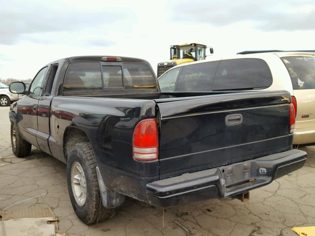 1B7GL23Y6VS178784 - 1997 DODGE DAKOTA BLACK photo 3