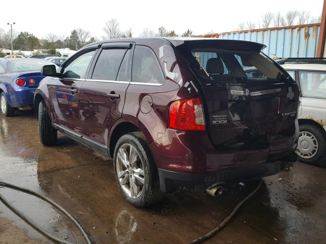 2FMDK4KCXBBA11241 - 2011 FORD EDGE LIMIT MAROON photo 3