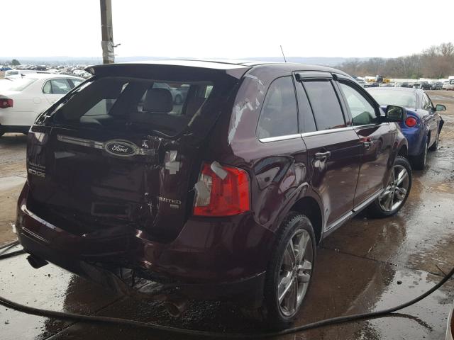 2FMDK4KCXBBA11241 - 2011 FORD EDGE LIMIT MAROON photo 4