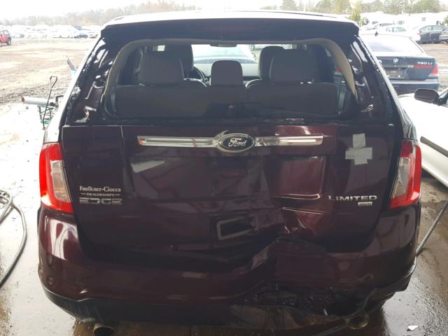 2FMDK4KCXBBA11241 - 2011 FORD EDGE LIMIT MAROON photo 9