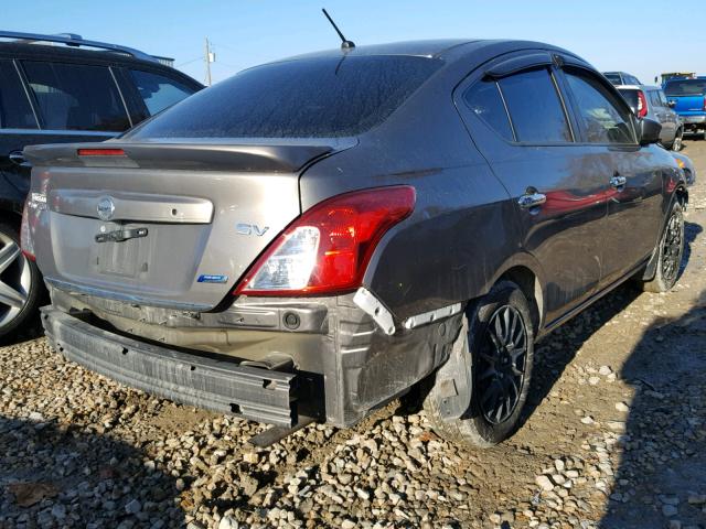 3N1CN7AP0FL811525 - 2015 NISSAN VERSA S GRAY photo 4