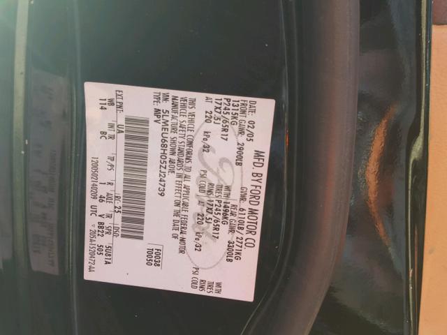 5LMEU68H05ZJ24739 - 2005 LINCOLN AVIATOR 黑色 照片 10