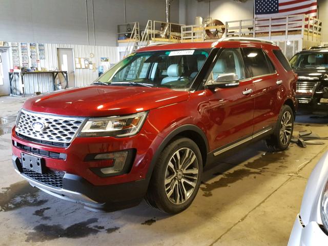 1FM5K8HTXGGB42091 - 2016 FORD EXPLORER P RED photo 2