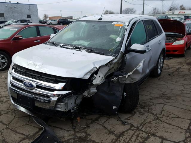 2FMDK3JC8BBB65457 - 2011 FORD EDGE SEL SILVER photo 2