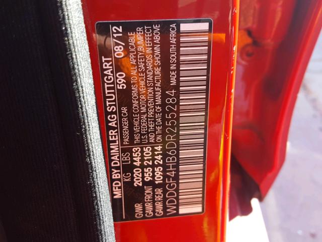 WDDGF4HB6DR255284 - 2013 MERCEDES-BENZ C 250 RED photo 10