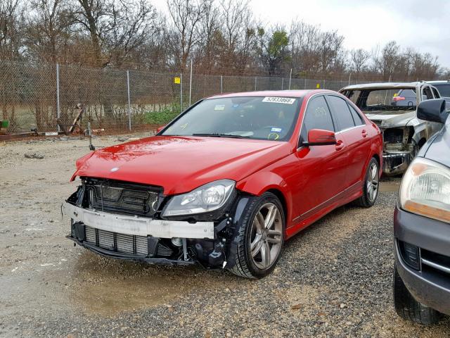 WDDGF4HB6DR255284 - 2013 MERCEDES-BENZ C 250 RED photo 2