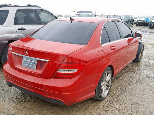 WDDGF4HB6DR255284 - 2013 MERCEDES-BENZ C 250 RED photo 4