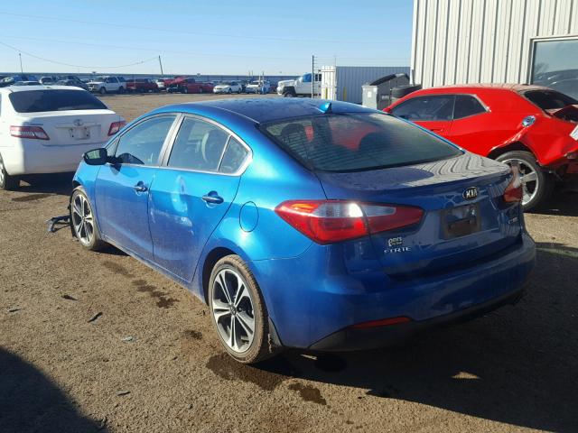 KNAFZ4A88E5068937 - 2014 KIA FORTE EX BLUE photo 3