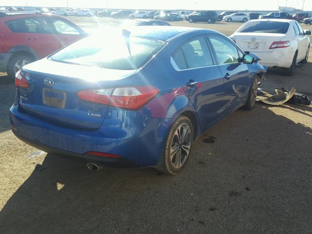 KNAFZ4A88E5068937 - 2014 KIA FORTE EX BLUE photo 4