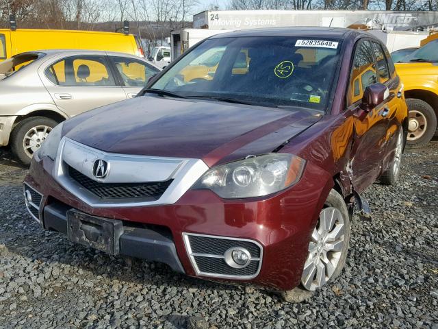 5J8TB1H21AA007829 - 2010 ACURA RDX BURGUNDY photo 2