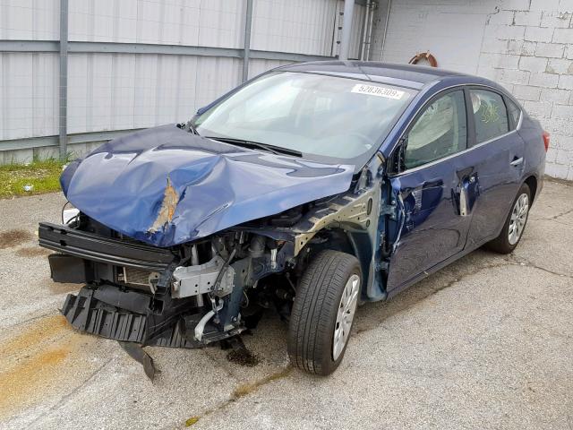 3N1AB7AP2JL627096 - 2018 NISSAN SENTRA S BLUE photo 2