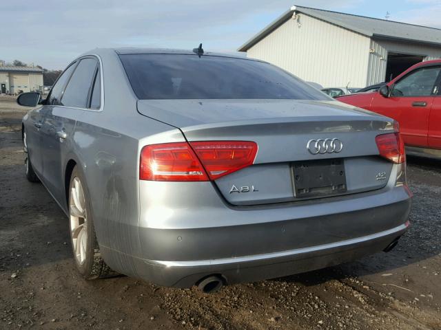 WAURVAFD0CN003767 - 2012 AUDI A8 L QUATT GRAY photo 3