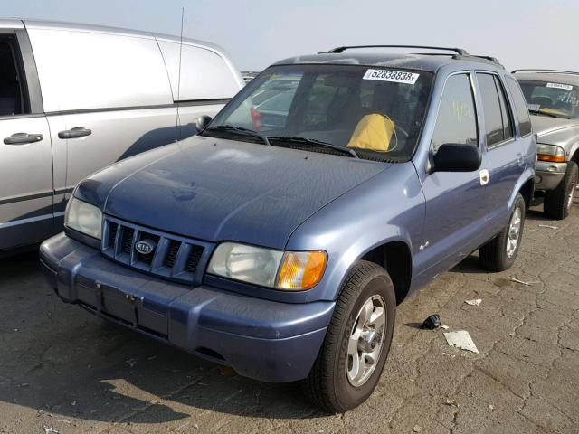 KNDJA723825149148 - 2002 KIA SPORTAGE BLUE photo 2