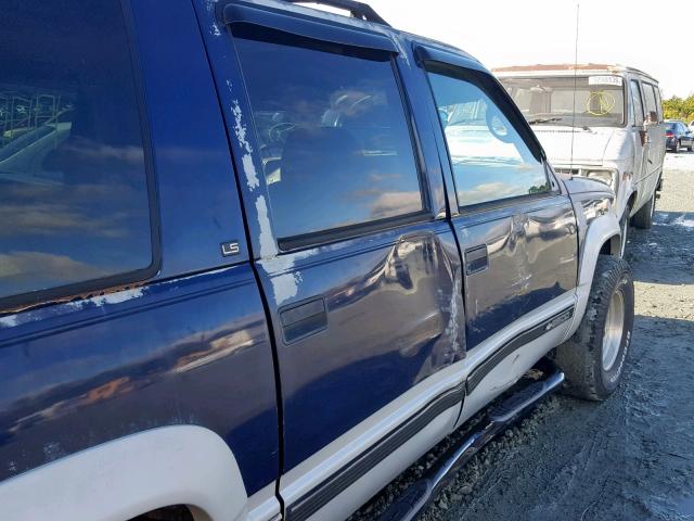 1GNGK26K8SJ337291 - 1995 CHEVROLET SUBURBAN K BLUE photo 9