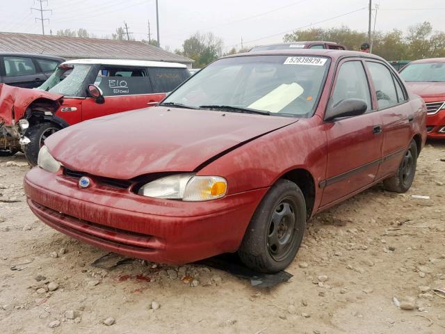 1Y1SK5480XZ415949 - 1999 CHEVROLET GEO PRIZM მუქწითელი ფოტო 2