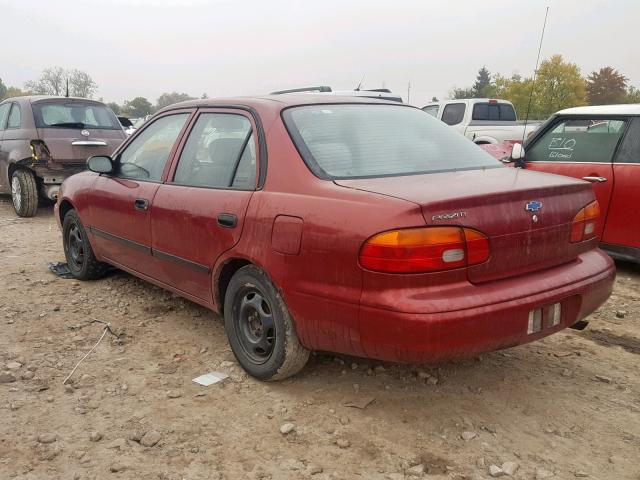 1Y1SK5480XZ415949 - 1999 CHEVROLET GEO PRIZM მუქწითელი ფოტო 3
