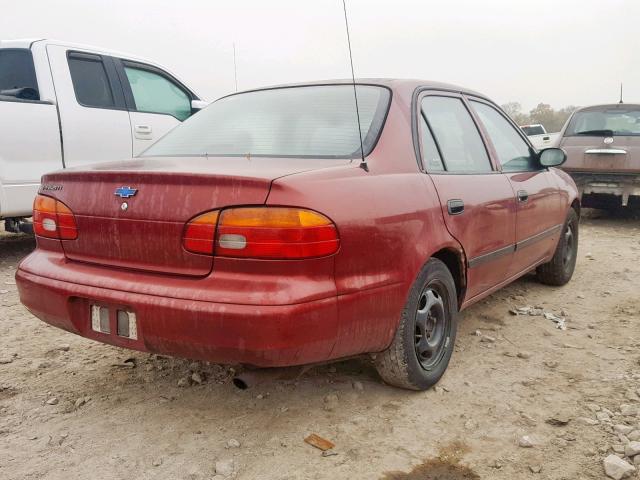 1Y1SK5480XZ415949 - 1999 CHEVROLET GEO PRIZM მუქწითელი ფოტო 4