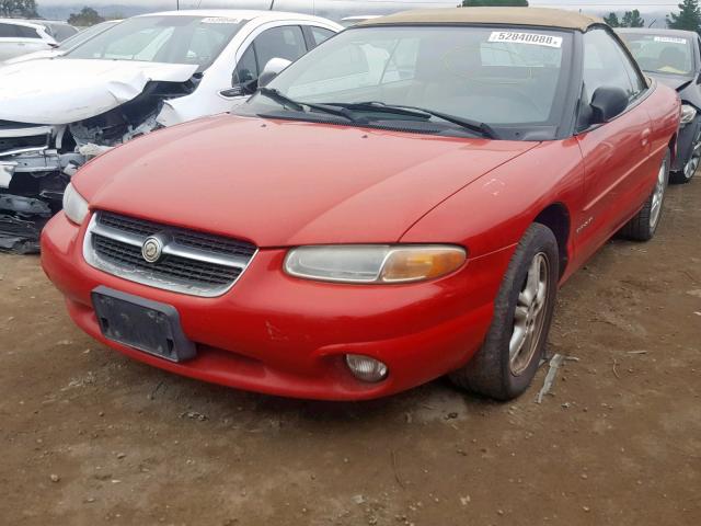 3C3EL55H5VT576724 - 1997 CHRYSLER SEBRING JX RED photo 2