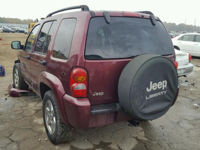 1J4GK58K63W614820 - 2003 JEEP LIBERTY LI BURGUNDY photo 3