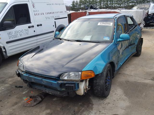 2HGEH2455NH561198 - 1992 HONDA CIVIC DX TEAL photo 2