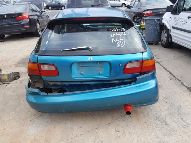 2HGEH2455NH561198 - 1992 HONDA CIVIC DX TEAL photo 9