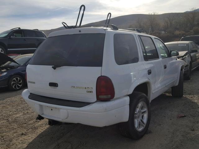 1D4HS48Z03F543456 - 2003 DODGE DURANGO SL WHITE photo 4