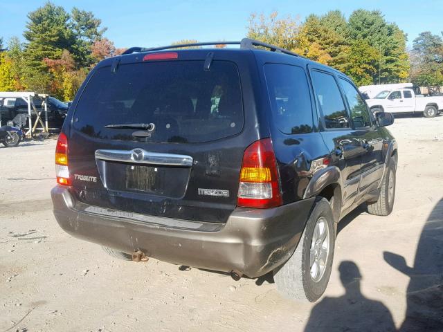 4F2CZ94164KM25372 - 2004 MAZDA TRIBUTE LX BLACK photo 4