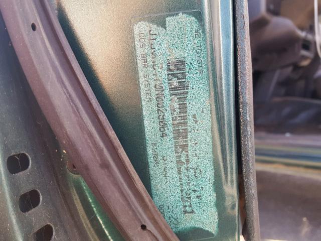 JT5VN94T0N0029064 - 1992 TOYOTA PICKUP CAB GREEN photo 10