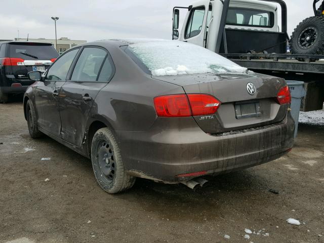 3VW2K7AJ5BM104550 - 2011 VOLKSWAGEN JETTA BASE Շագանակագույն լուսանկար 3