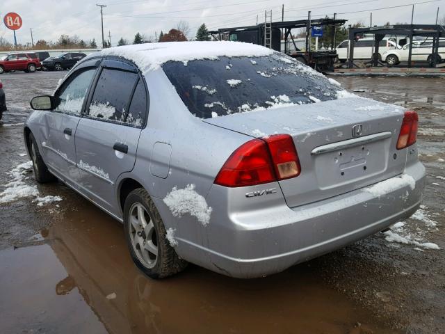 1HGES16571L052834 - 2001 HONDA CIVIC LX SILVER photo 3