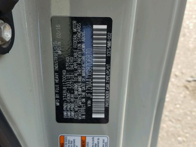 JF1ZNAA1XG8706870 - 2016 TOYOTA SCION FR-S WHITE photo 10