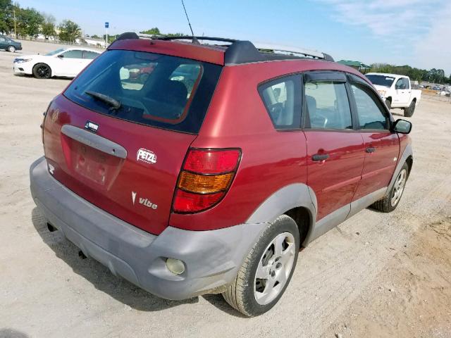 5Y2SL62854Z409814 - 2004 PONTIAC VIBE RED photo 4