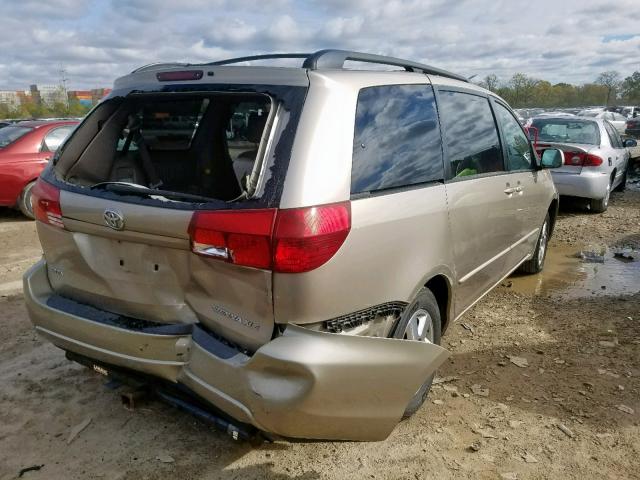 5TDZA22C34S178799 - 2004 TOYOTA SIENNA XLE GOLD photo 4