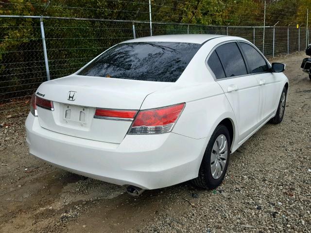 1HGCP2F38CA214921 - 2012 HONDA ACCORD LX WHITE photo 4