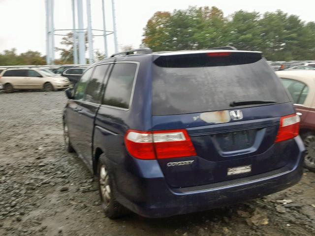 5FNRL38776B100124 - 2006 HONDA ODYSSEY EX BLUE photo 3