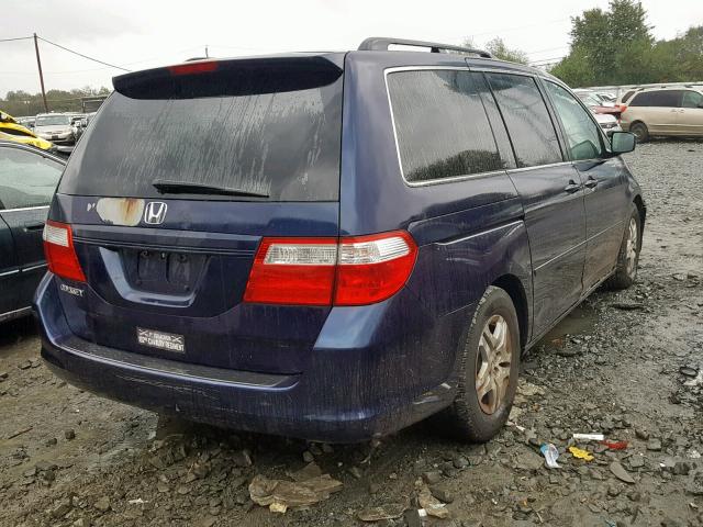 5FNRL38776B100124 - 2006 HONDA ODYSSEY EX BLUE photo 4