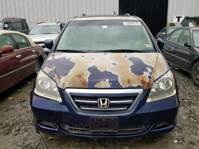 5FNRL38776B100124 - 2006 HONDA ODYSSEY EX BLUE photo 9