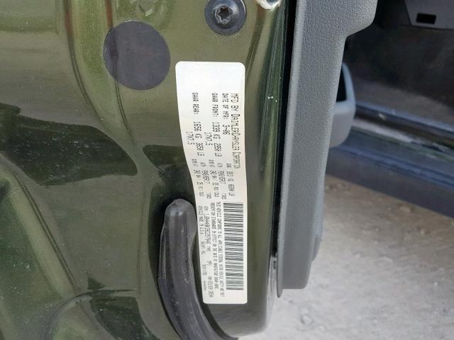 1J8HH48K26C297846 - 2006 JEEP COMMANDER 绿色 照片 10