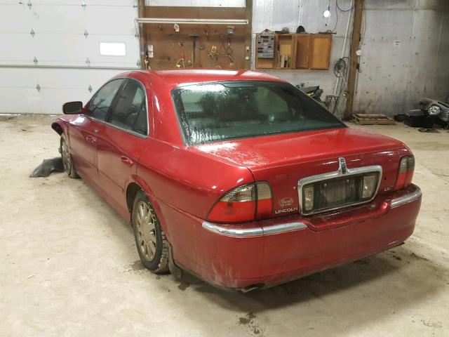 1LNHM86S63Y699411 - 2003 LINCOLN LS RED photo 3