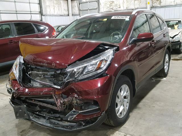 5J6RM4H78FL007185 - 2015 HONDA CR-V EXL RED photo 2