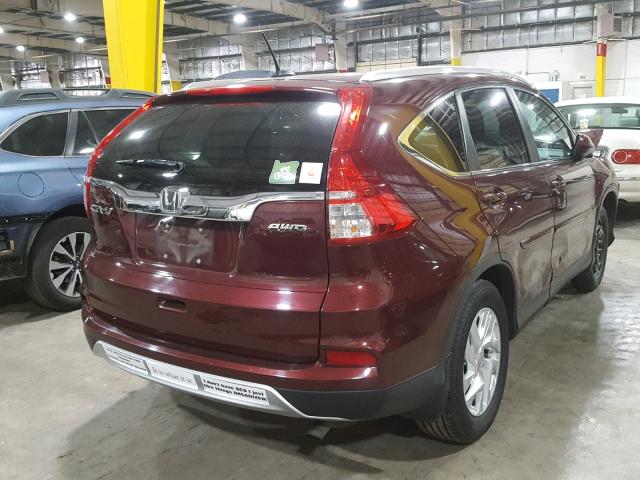 5J6RM4H78FL007185 - 2015 HONDA CR-V EXL RED photo 4