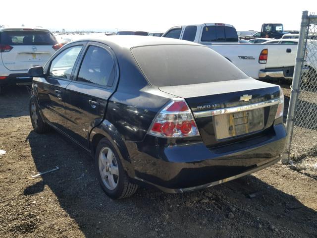 KL1TG56637B107163 - 2007 CHEVROLET AVEO LT BLACK photo 3