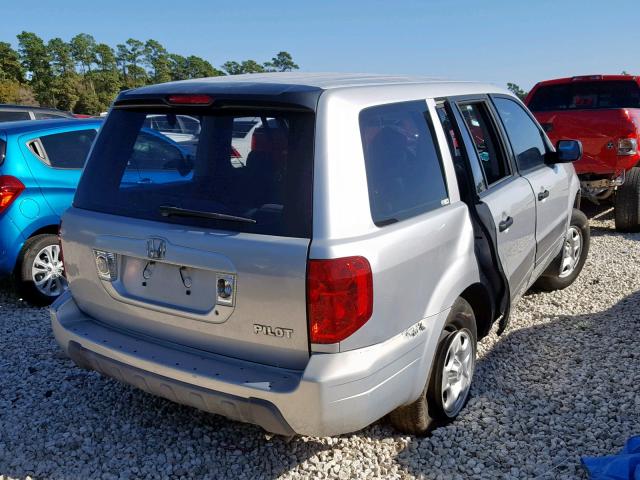 2HKYF18134H617888 - 2004 HONDA PILOT LX SILVER photo 4