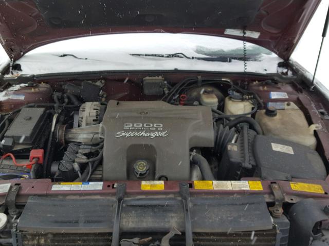 1G4CU5215W4631084 - 1998 BUICK PARK AVENU BURGUNDY photo 7