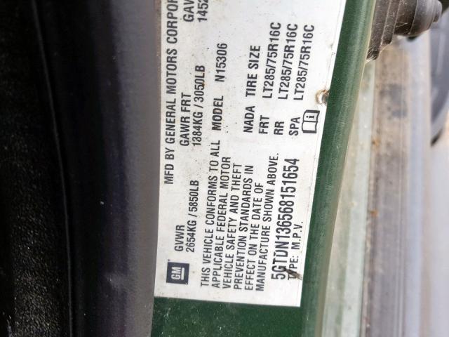 5GTDN136568151654 - 2006 HUMMER H3 GREEN photo 10