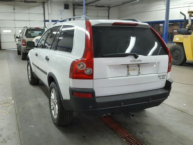 YV1CZ91H441054519 - 2004 VOLVO XC90 T6 WHITE photo 3