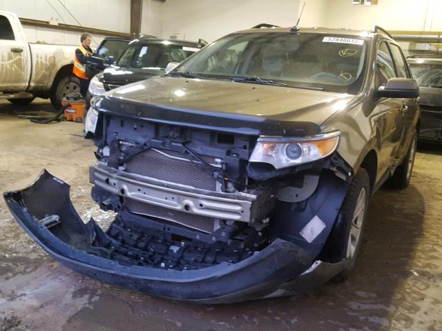 2FMDK4JC2DBA27289 - 2013 FORD EDGE SEL GREEN photo 2