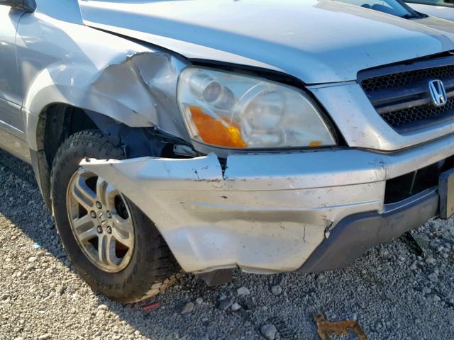 5FNYF18545B036354 - 2005 HONDA PILOT EXL SILVER photo 9