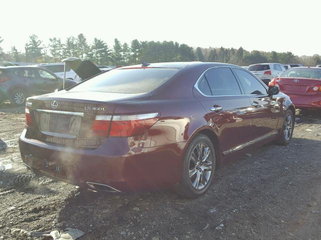 JTHGL46F685025796 - 2008 LEXUS LS 460L RED photo 4